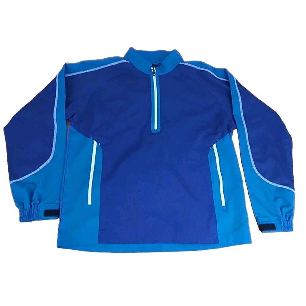 Footjoy Pullover Mens Sz M‎ - 1/4 Zip Long Sleeve Blue Golf Warmup Jacket